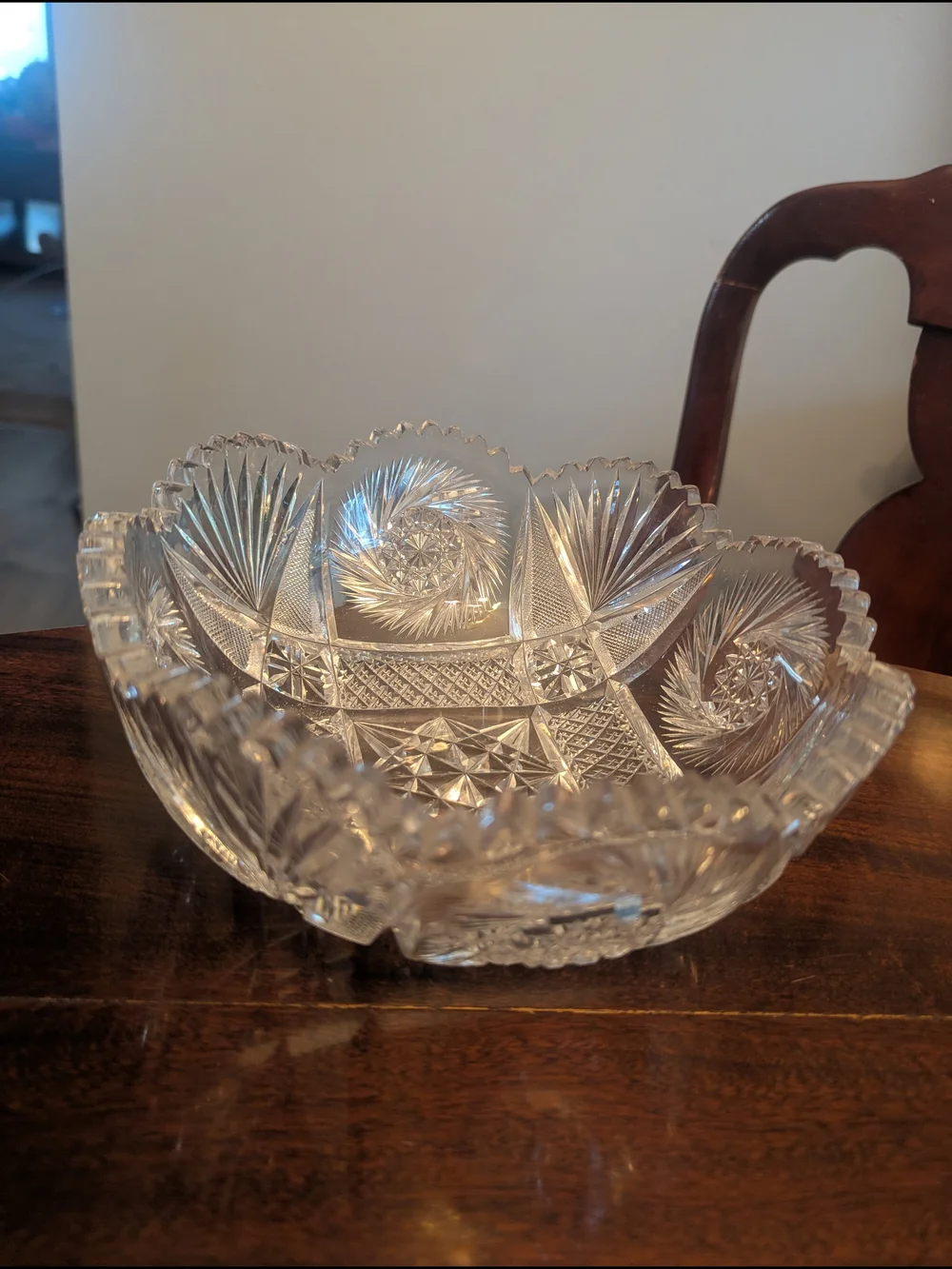8” American Brilliant Period Crystal Cut Glass Bowl